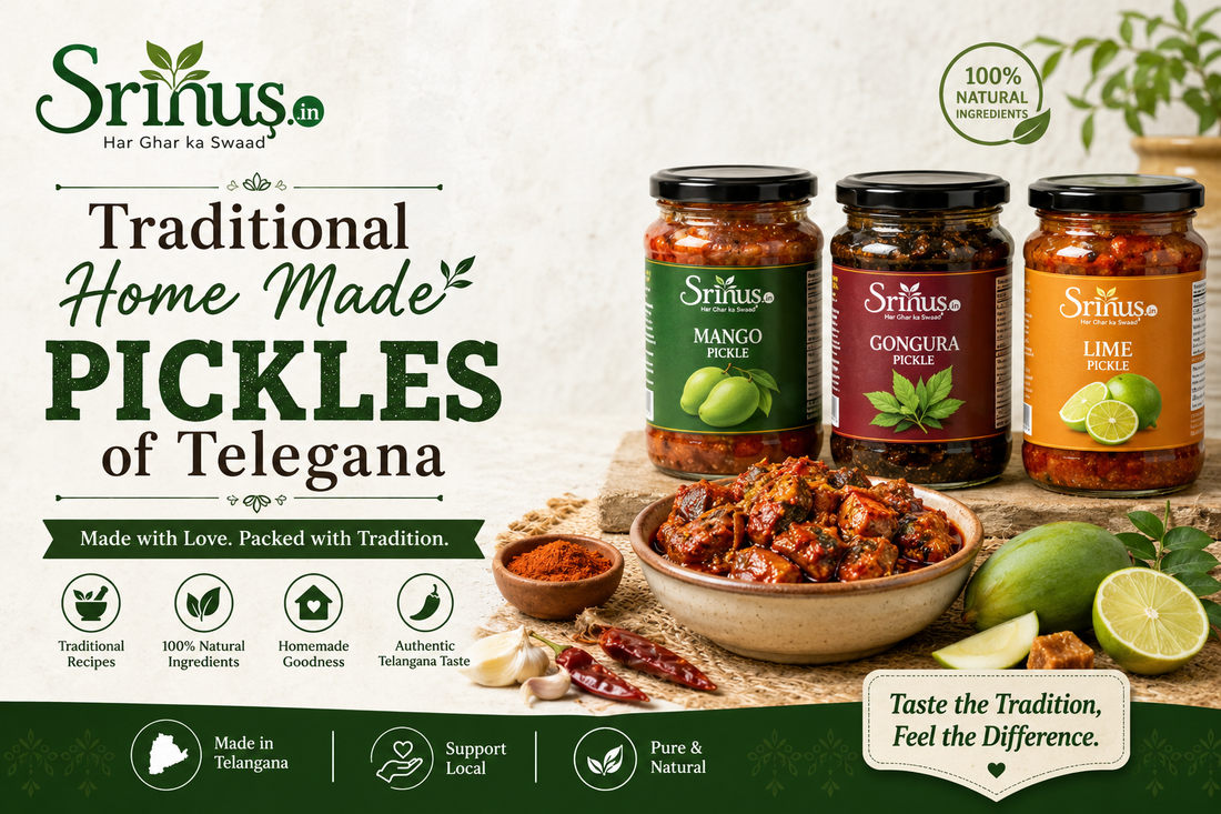 Buy Pickles Online in Telangana — Taste the Authentic Flavours of Home with Srinus