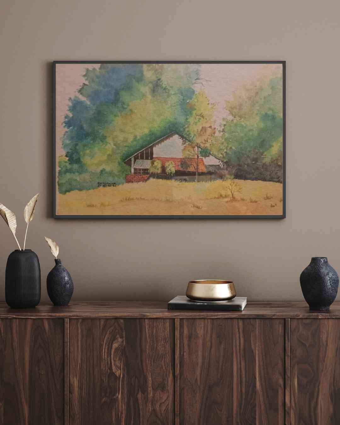 Watercolor Paintings: Authentic Indian Handmade Art (Landscape)