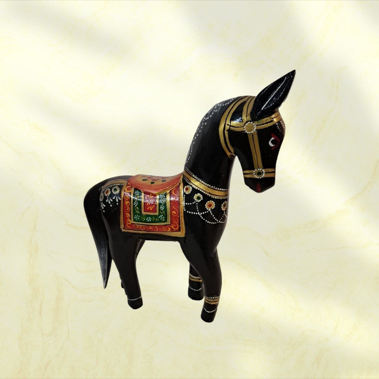 Horse Wooden Hand Painted Decorative: Elegance with Equine Charm