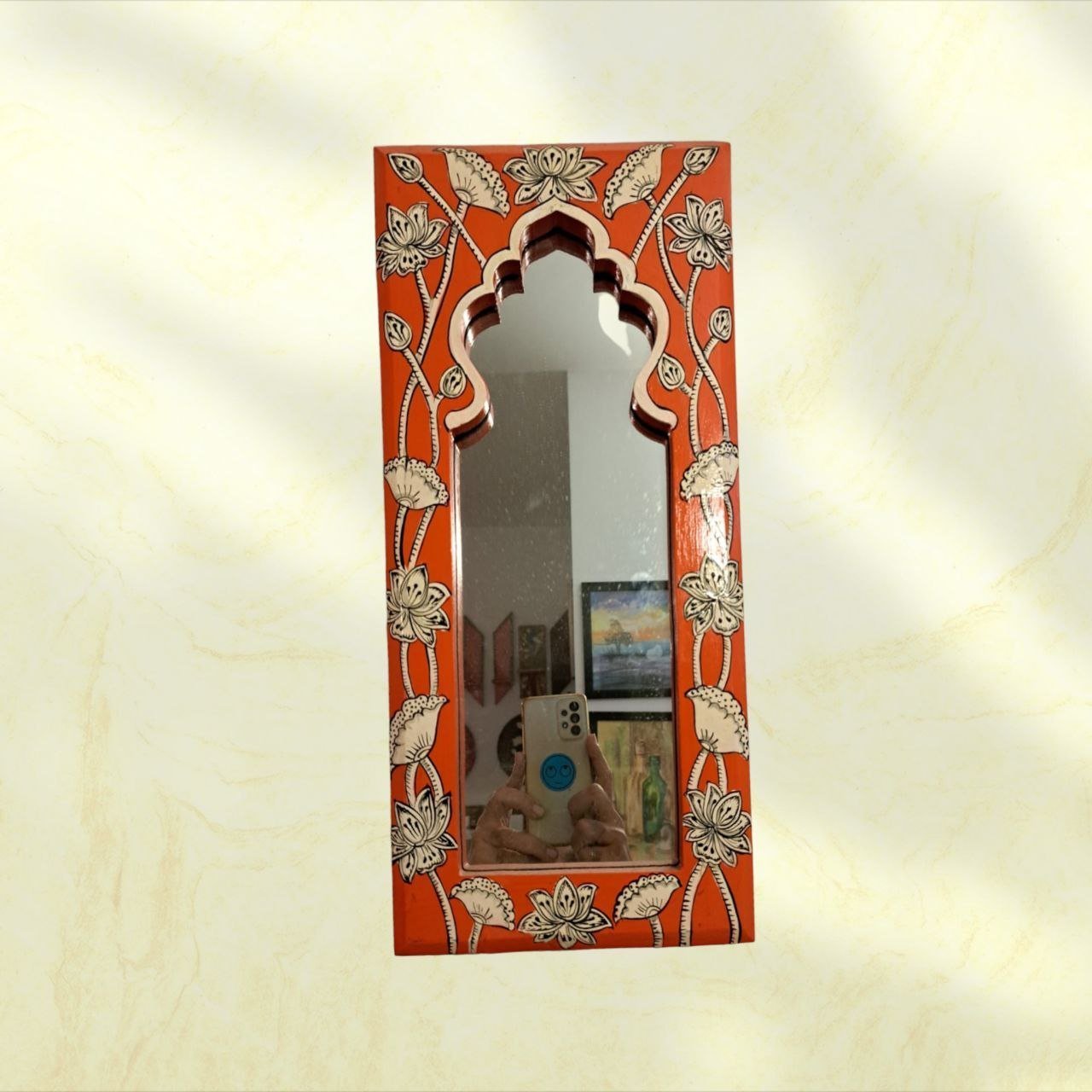 Elevate Your Space with a Handpainted Jharoka Mirror: A Timeless Piece of Art