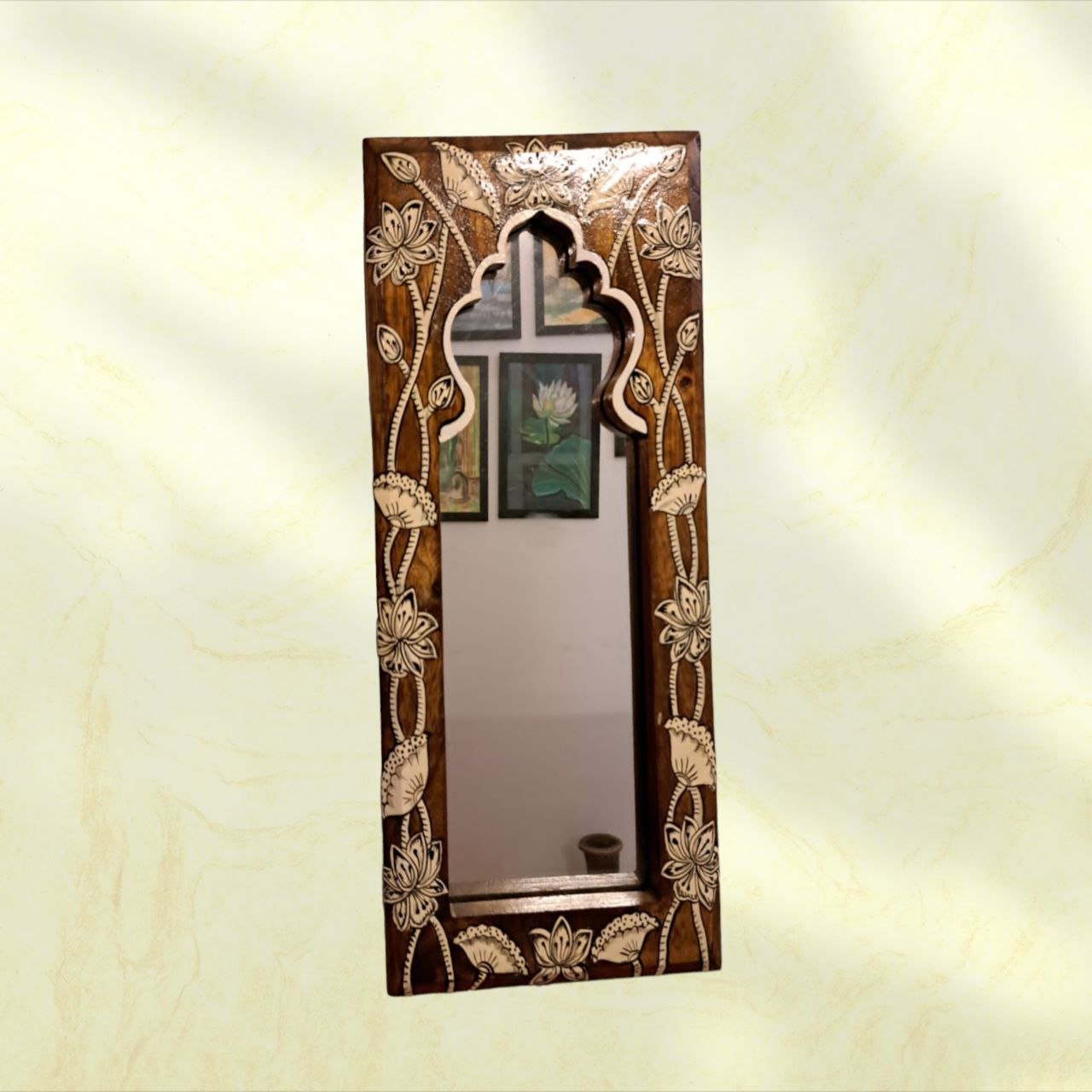 Elevate Your Space with a Handpainted Jharoka Mirror: A Timeless Piece of Art