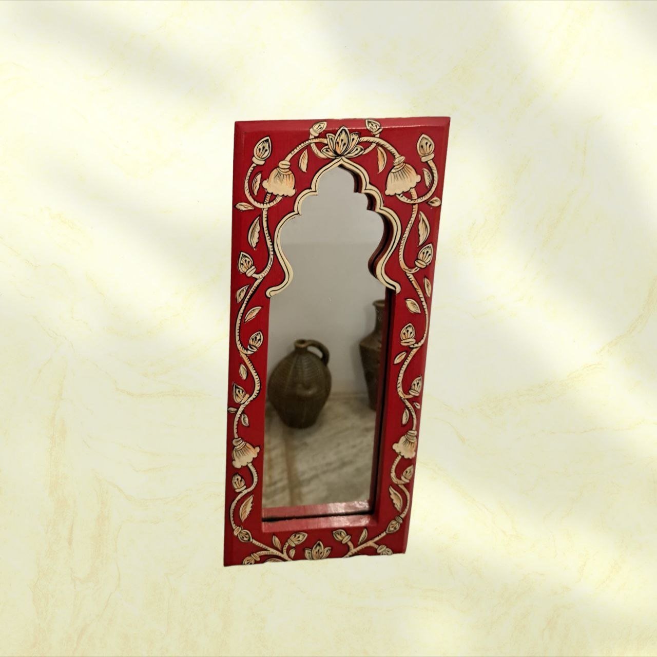 Elevate Your Space with a Handpainted Jharoka Mirror: A Timeless Piece of Art
