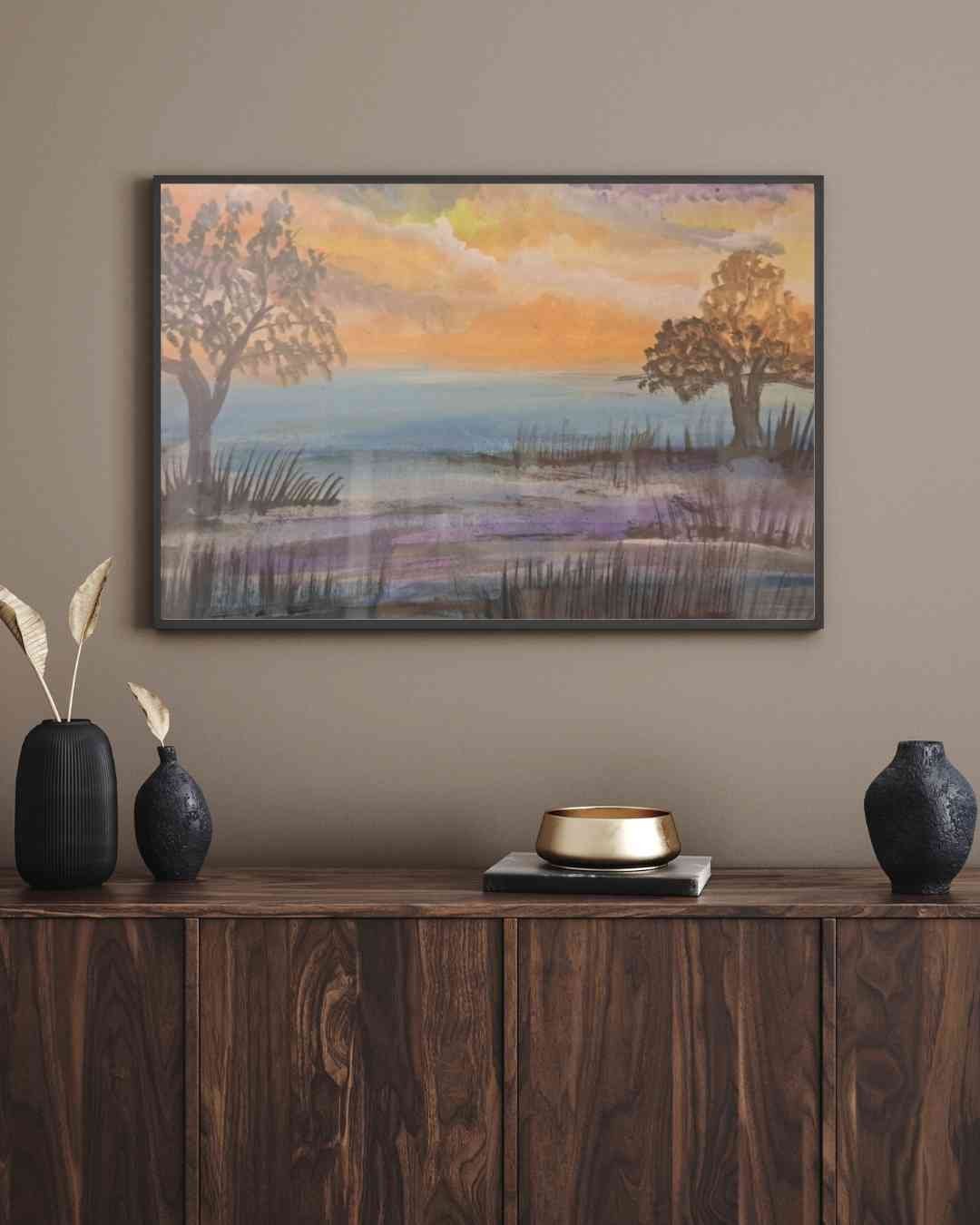 Watercolor Paintings: Authentic Indian Handmade Art (Landscape)