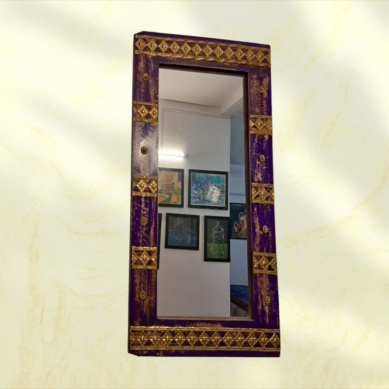 Elevate Your Space with a Handpainted Jharoka Mirror: A Timeless Piece of Art