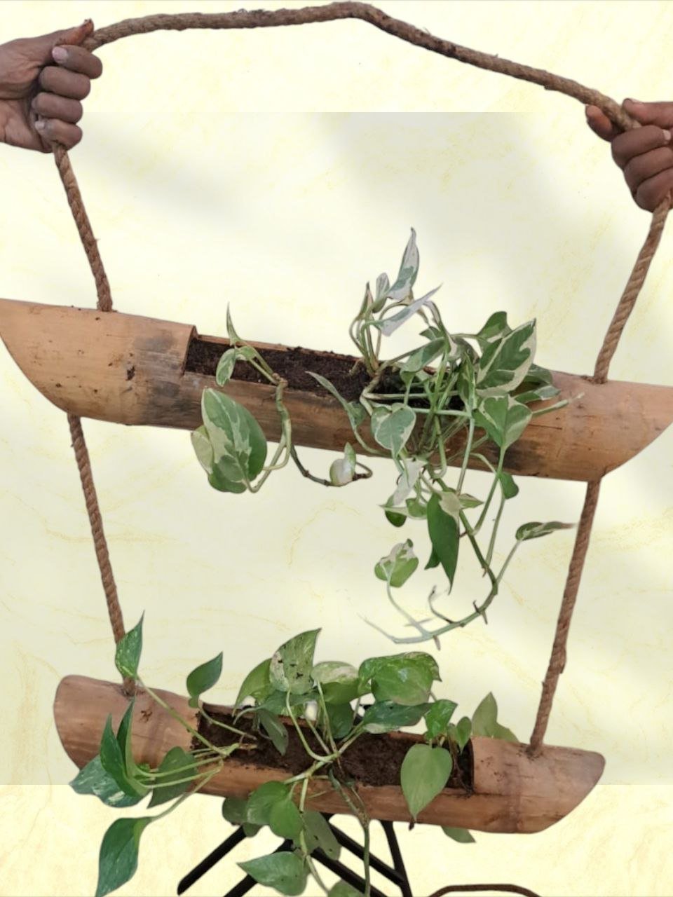 Bamboo Planter: Two Layer Hanging