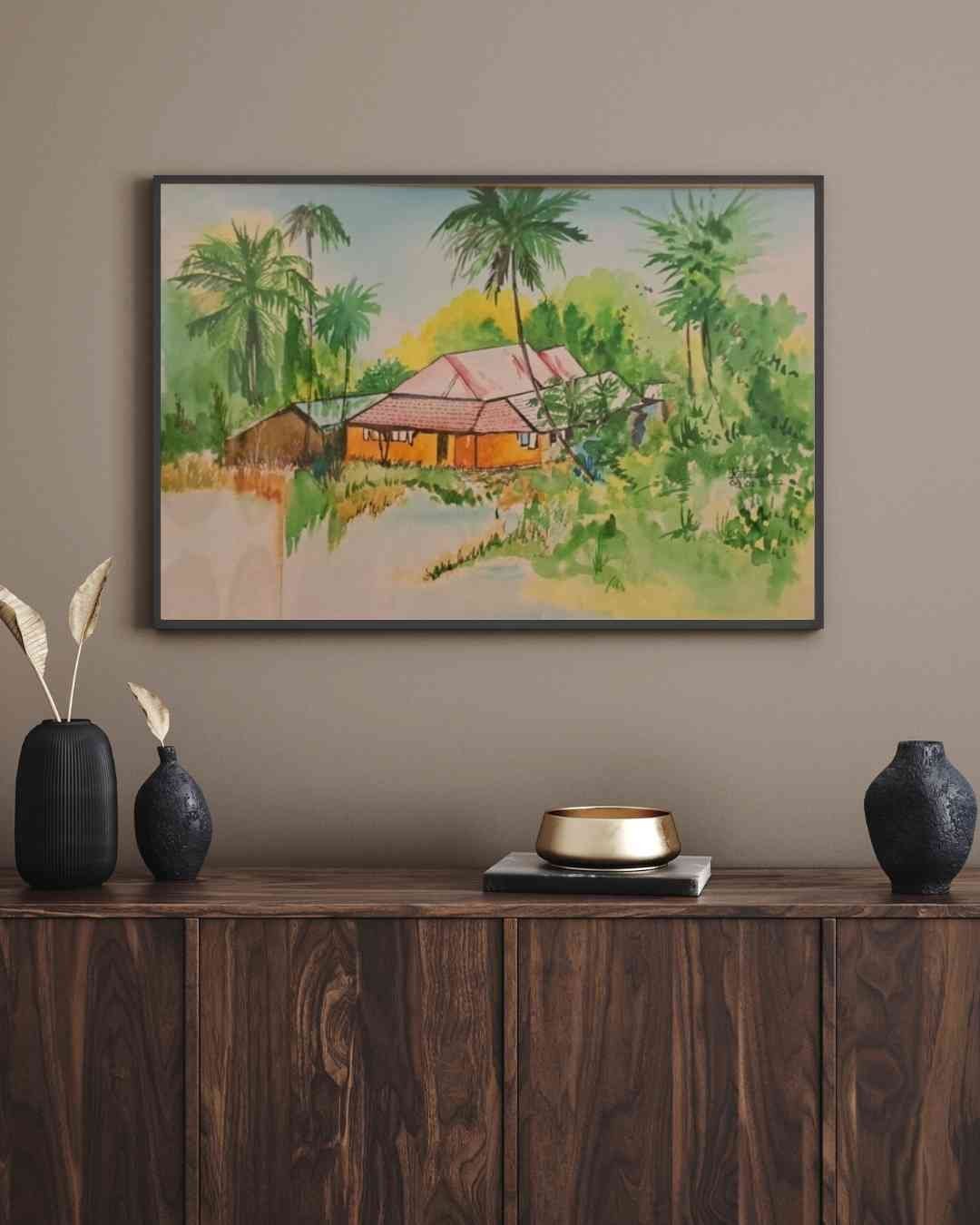 Watercolor Paintings: Authentic Indian Handmade Art (Landscape)