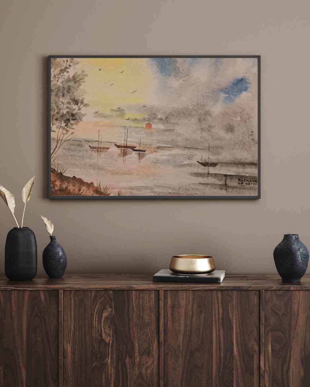 Watercolor Paintings: Authentic Indian Handmade Art (Landscape)