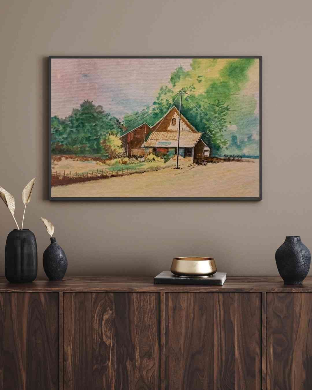 Watercolor Paintings: Authentic Indian Handmade Art (Landscape)
