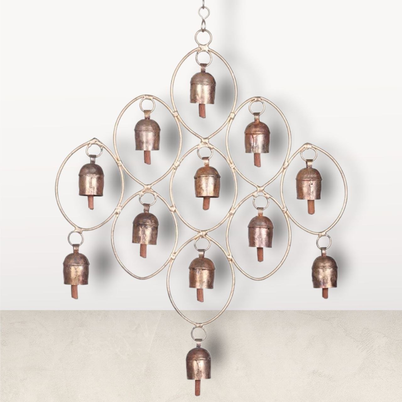 Ethnic Metal Bells Hanging Made of Copper: Exotic Charm for Your Space