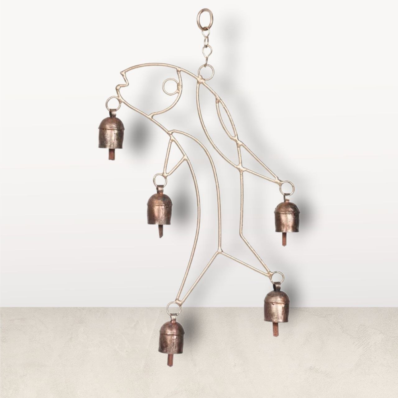 Ethnic Metal Bells Hanging Made of Copper: Exotic Charm for Your Space