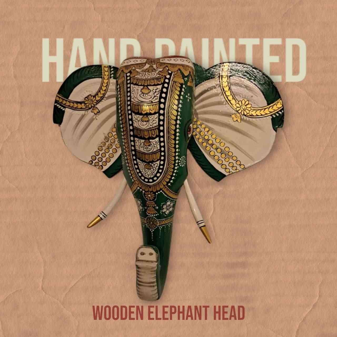 Hand Painted Wooden Elephant Head: Exquisite Décor for Your Space