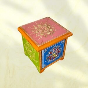 Small Jewelry Box Wooden Hand Painted Single Door: Organize Your Treasures with Style