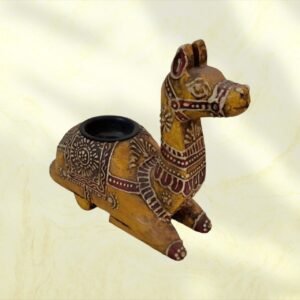Candle Stands Wooden Handpainted: Camel