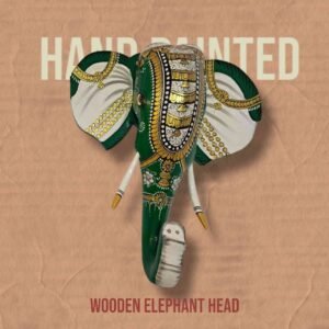 Hand Painted Wooden Elephant Head: Exquisite Décor for Your Space